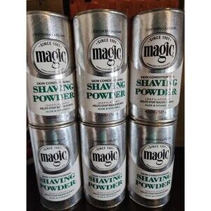 6 SoftSheen Carson MAGIC SHAVING POWDER Skin Silver Conditioning Aloe Vitamin E